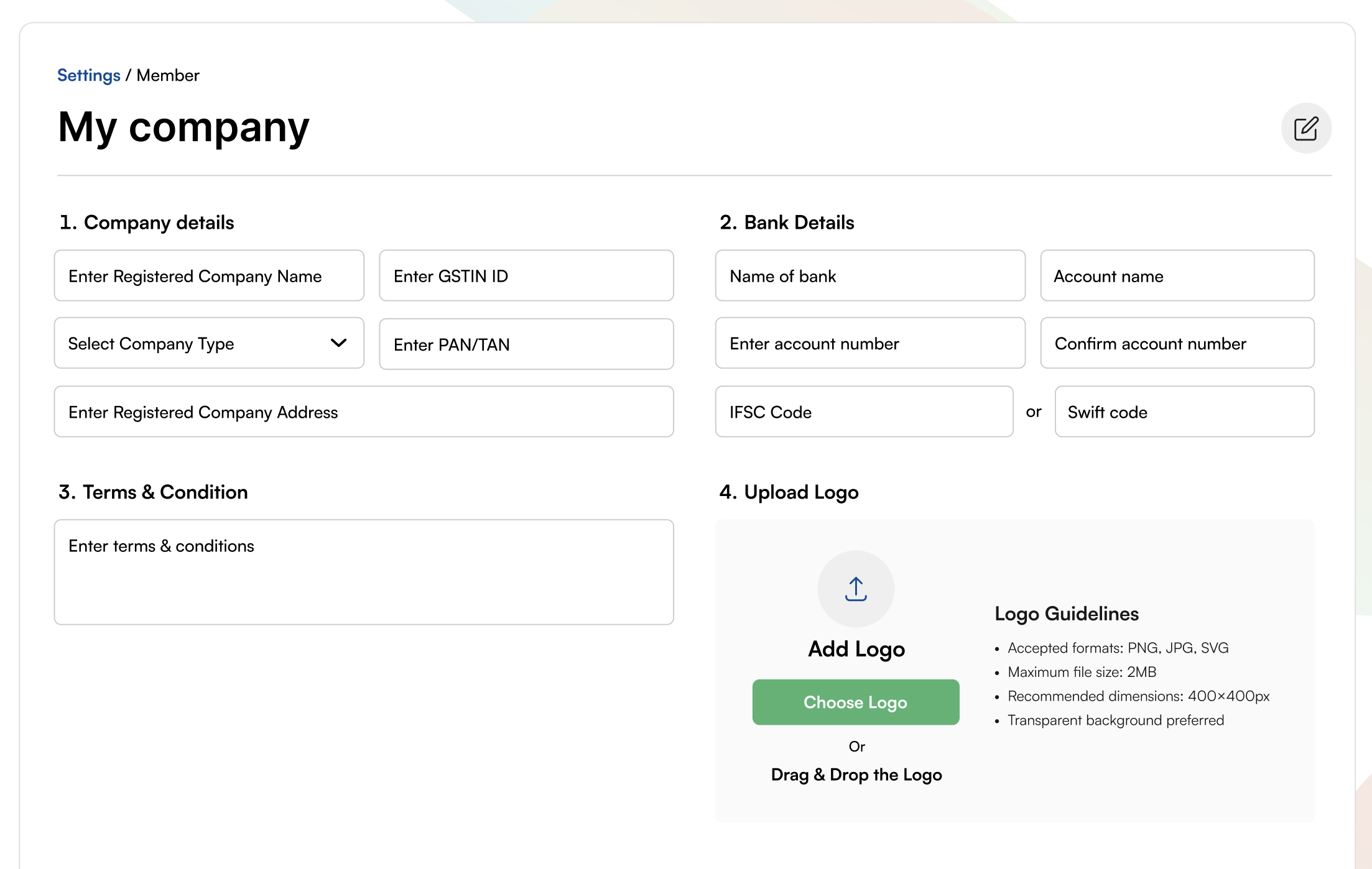 Company Profile Management